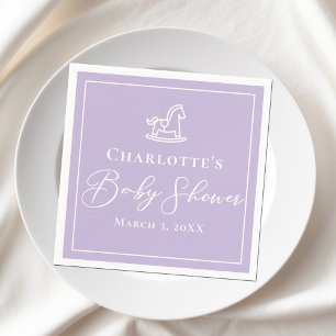 Serviette En Papier Pastel Purple Horse Baby shower sur mesure