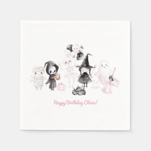 Serviette En Papier Pastel rose fille halloween anniversaire