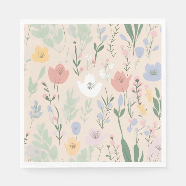 Serviette En Papier Pastel Tulip Design (Devant)