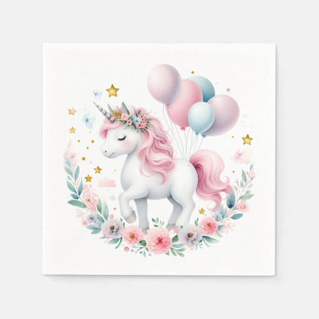 Serviette En Papier Pastel Unicorn (Devant)
