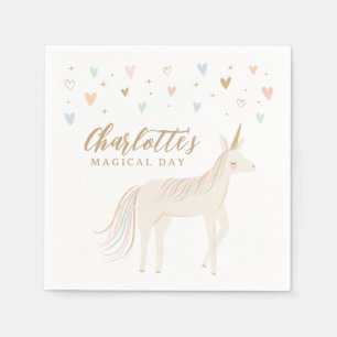 Serviette En Papier Pastel Unicorn Fille Anniversaire