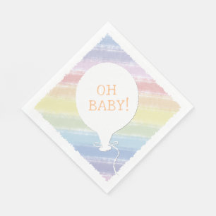 Serviette En Papier Pastel Watercolor Baby shower texte personnalisé O