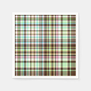 Serviette En Papier Pastels au chocolat Plaid 1 PAPIER NAPKINS
