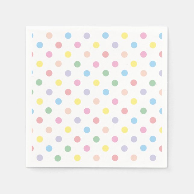 Serviette En Papier Pastels Doux à pois (Devant)