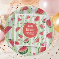 Pastèque rouge, Adorable été Fille Anniversaire