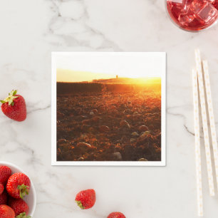Serviette En Papier Patch de citrouilles Coucher de soleil jaune