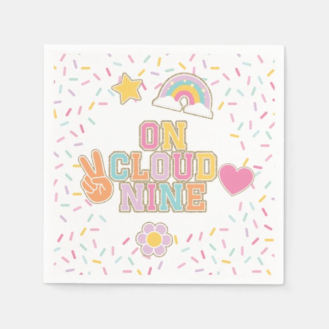 Serviette En Papier Patch Preppy Sur Cloud Neuf 9e Anniversaire (Devant)