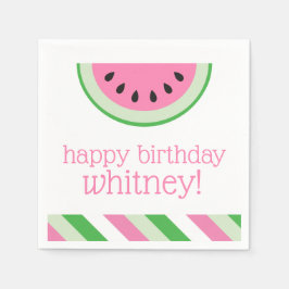 Serviette En Papier Pâtes de pastèque rose - serviettes personnalisées