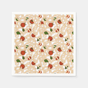 Serviette En Papier Pâtes de spaghetti Cuisine italienne avec tomate