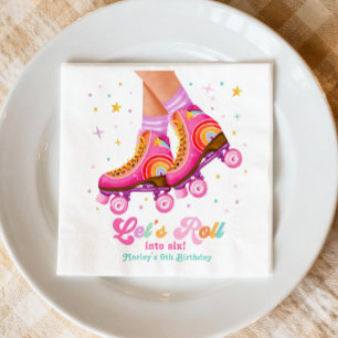 Serviette En Papier Patin à roulettes Anniversaire Fille Skate Let's R