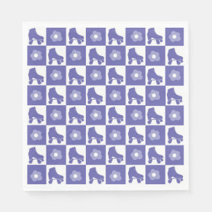 Serviette En Papier Patinage à rouleaux À damiers violet
