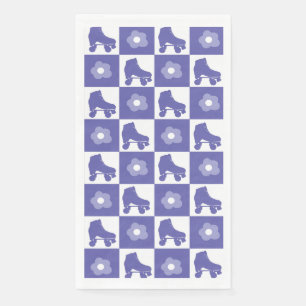Serviette En Papier Patinage derby à rouleaux À damiers violet