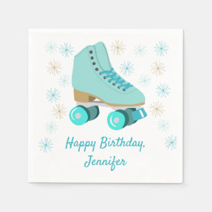 Serviette En Papier Patinage Graphique Roulage turquoise Patinage Thè
