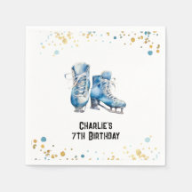 Patinage sur glace Anniversaire Napkin, Partie de 
