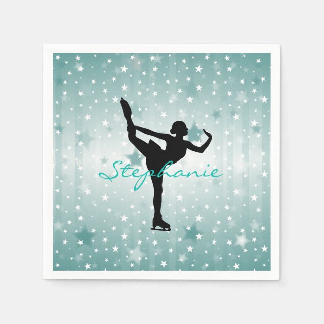 Serviette En Papier Patinage sur glace - Papier à Party Napkins (Devant)