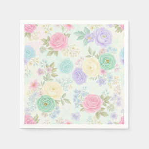Serviette En Papier Pâtisserie Pastel Floral
