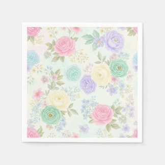 Serviette En Papier Pâtisserie Pastel Floral