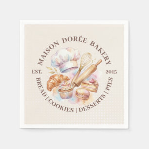 Serviette En Papier Pâtissier de magasin de boulangerie gâteaux sucrés