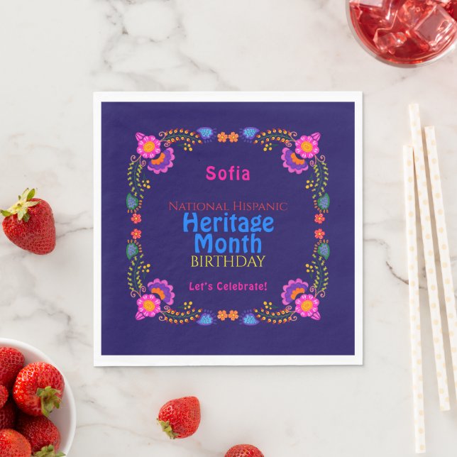 Serviette En Papier Patrimoine Hispanique National Anniversaire Flor c (En situation)
