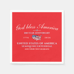 Serviette En Papier Patriotic God Bless America 250 Semiquincentennial
