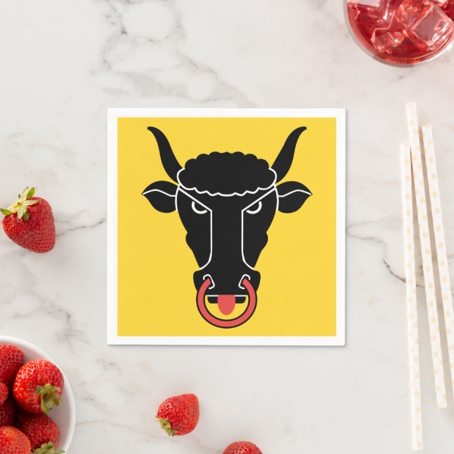 Serviette En Papier Patriotic paper napkins with flag of Uri, Swiss (En situation)