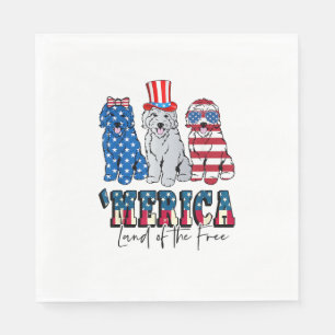 Serviette En Papier Patriotique Goldendoodle Chien 4 juillet Amérique 