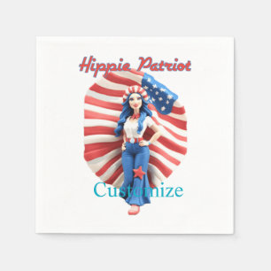 Serviette En Papier Patriotique hippie fille Thunder_Cove