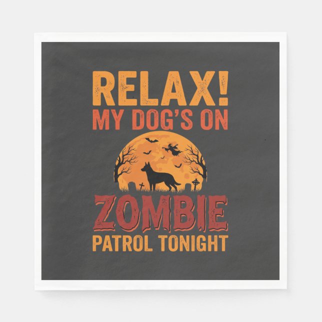 Serviette En Papier Patrouille de Chien Zombie Halloween (Devant)