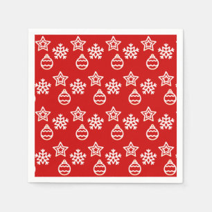 Serviette En Papier Patte vectorielle de Noël en rouge