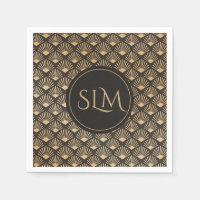 Pattern monogrammed Gatsby Art Deco