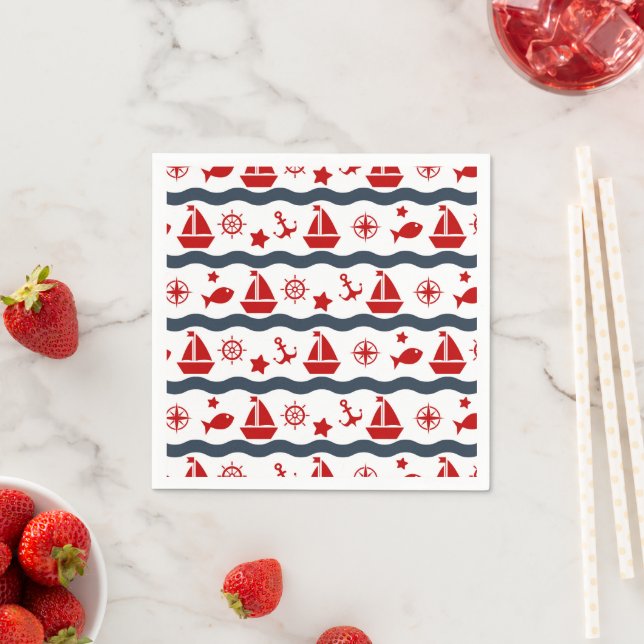 Serviette En Papier Patterns maritimes (En situation)