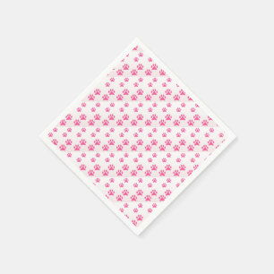 Serviette En Papier Pattes roses - serviettes de papier de cocktail