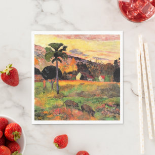 Serviette En Papier Paul Gauguin, célèbre peinture, Viens ici,