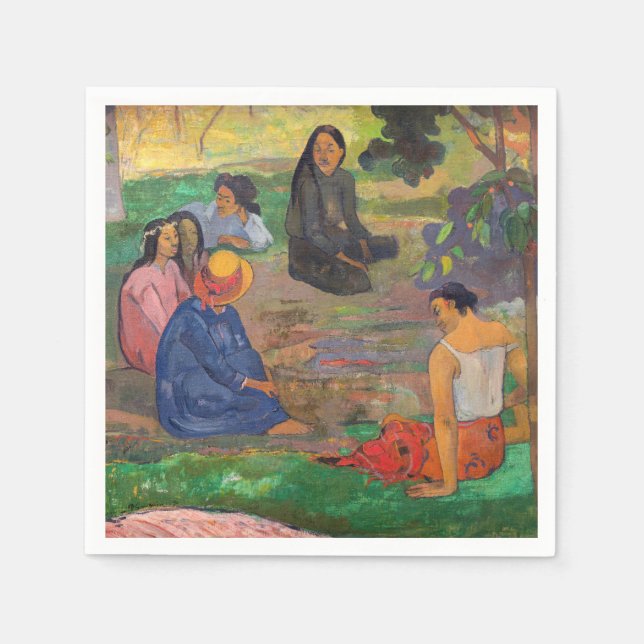 Serviette En Papier Paul Gauguin - La Conversation / Les Parau Parau (Devant)