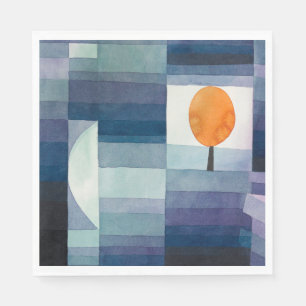 Serviette En Papier Paul Klee Abstrait Tree Blue Peinture