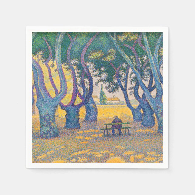 Serviette En Papier Paul Signac - Place des Lices, Saint-Tropez (Devant)