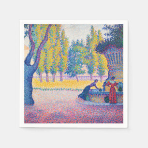 Serviette En Papier Paul Signac - Saint-Tropez, Fontaine des Lices