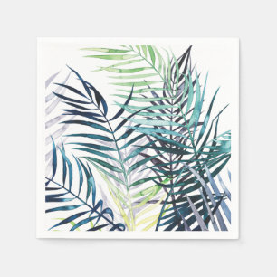 Serviette En Papier Paumes crépusculaires - feuille tropical