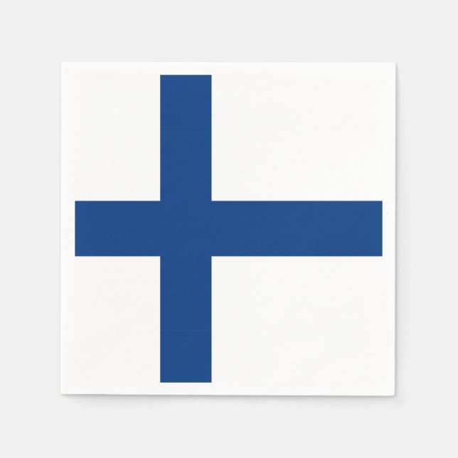 Serviette En Papier Pavillon de Finlande Papier Napkin (Devant)