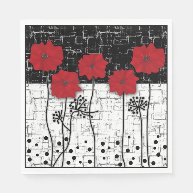 Serviette En Papier Pavot rouge (Devant)