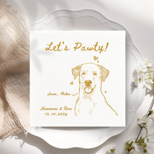 Serviette En Papier Pawty Drawn Funny Chien Simple Mariage