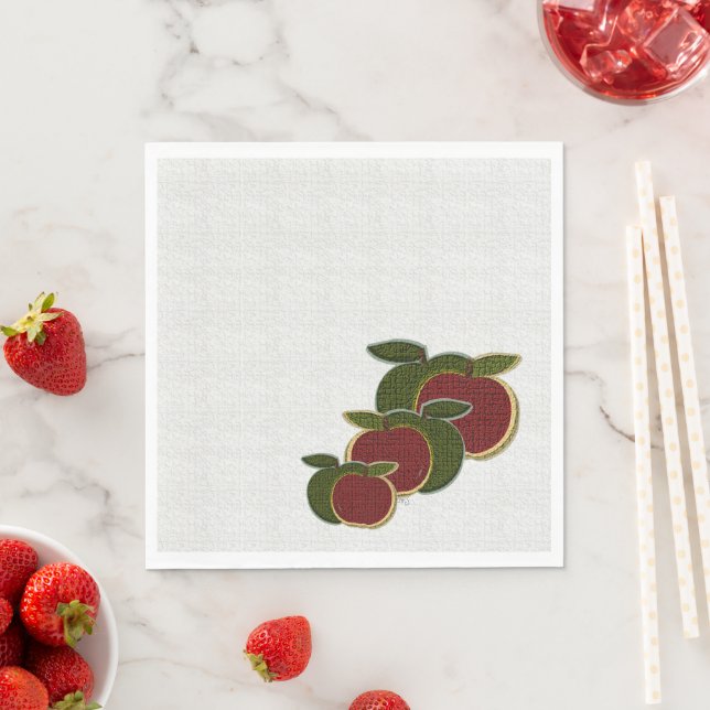 Serviette En Papier Pays des pommes texturées (En situation)