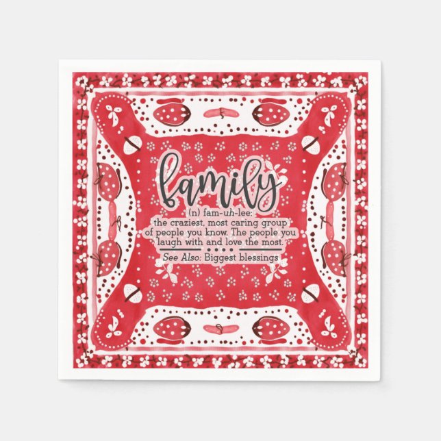 Serviette En Papier Pays Red Bandana Summer Famille Réunion (Devant)