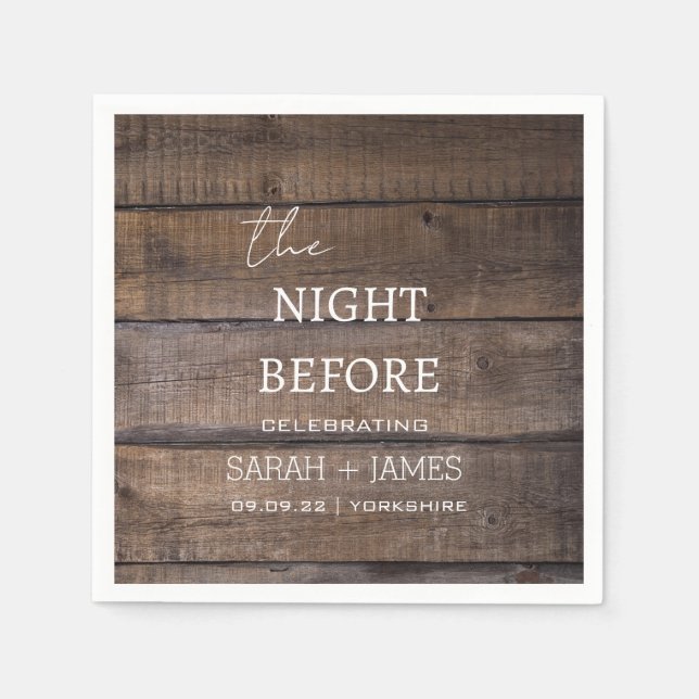 Serviette En Papier Pays Rustique La Nuit Avant Le Mariage (Devant)