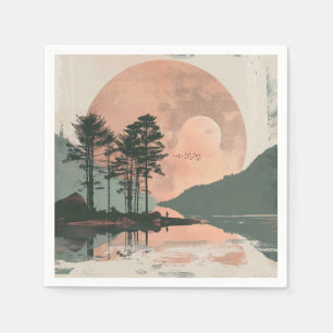 Serviette En Papier Paysage Abstrait de Boho (1)