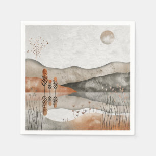 Serviette En Papier Paysage Abstrait de Boho (3)