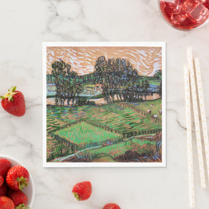 Serviette En Papier Paysage avec un pont sur l'Oise
