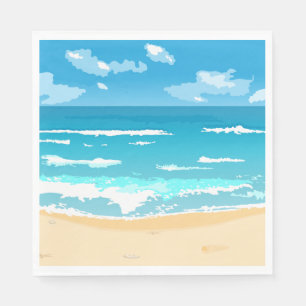 Serviette En Papier Paysage côtier tropical d'Ocean Beach
