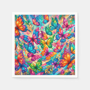 Serviette En Papier Paysage de rêves de papillon vibrant – Tropical Bo
