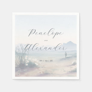 Serviette En Papier Paysage Désertique Pastel de Rêve